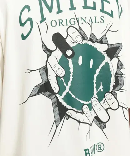 Camiseta Oversized Break Baw x Smiley Off White