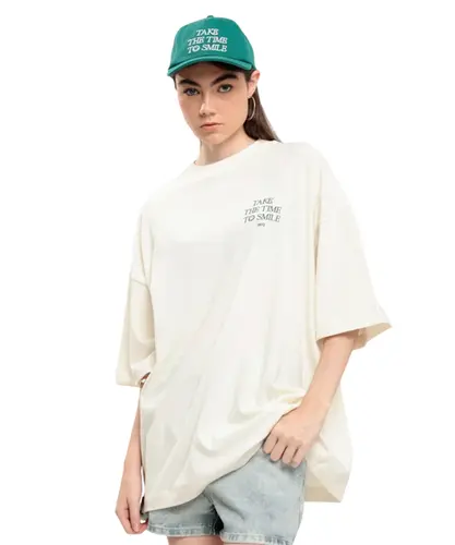 Camiseta Oversized Break Baw x Smiley Off White