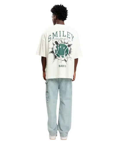 Camiseta Oversized Break Baw x Smiley Off White