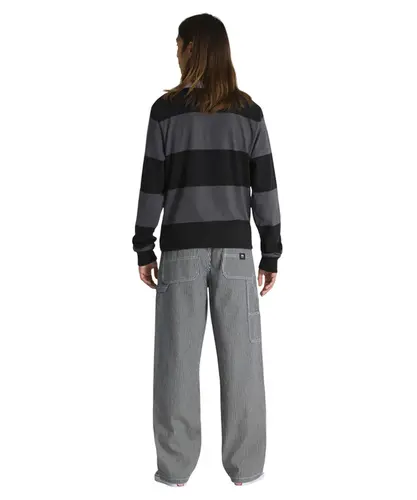 CALCA DRILL CHORE LOOSE HICKORY STRIPE TREND EMBROIDERED