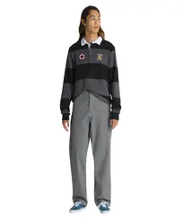 CALCA DRILL CHORE LOOSE HICKORY STRIPE TREND EMBROIDERED