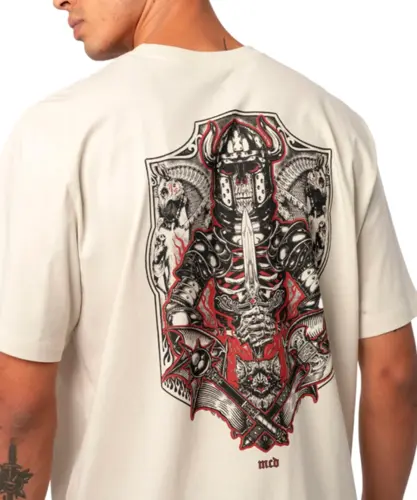 Camiseta MCD Regular Cavaleiro Guerra Espada Creme Arcanjo