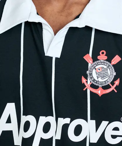 Camisa Polo Approve X Corinthians Retro Preta