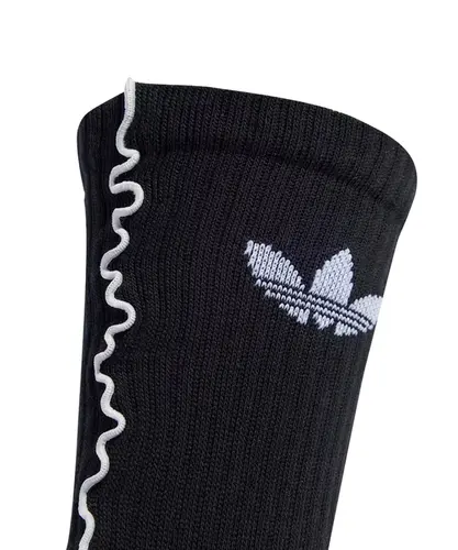 Meias Adidas Ruffle Crew Branco e Preto