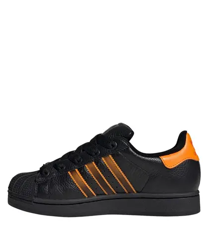 Tênis Adidas Superstar II Core Black Crew Orange