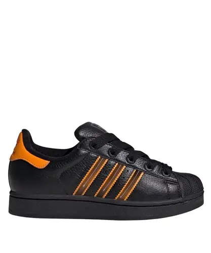 Tênis Adidas Superstar II Core Black Crew Orange