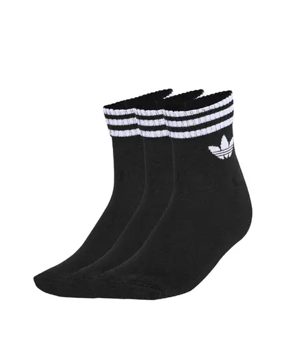 Meia Adidas Trefoil Ankle 3 Pares Black