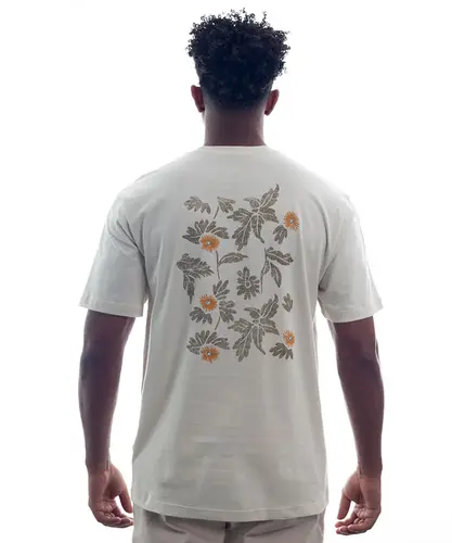 Camiseta Kayland Comfort Flores Texturizadas Bege Natural