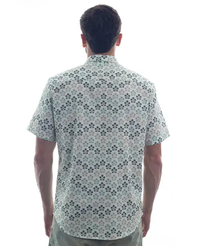Camisa Kayland Manga Curta Ávores Bege Natural