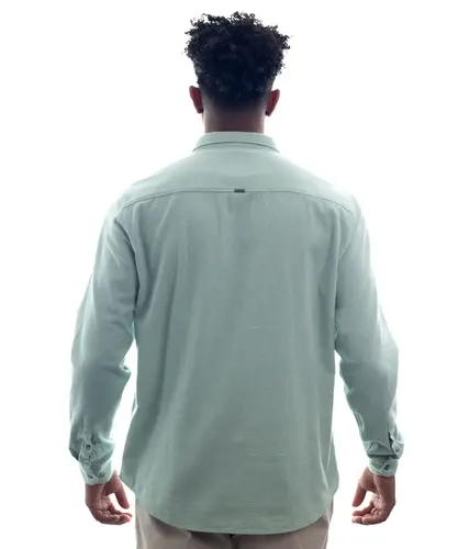 Camisa Kayland Manga Longa Virada Verde Menta