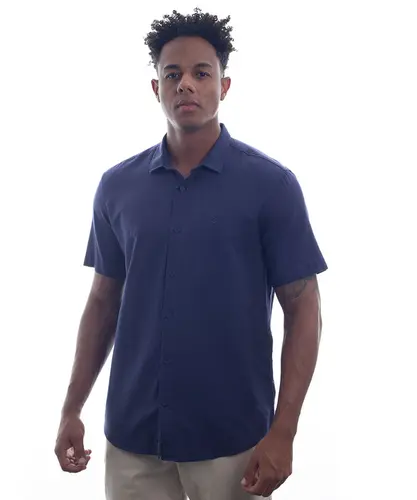 Camisa Kayland Manga Curta Klind Azul Jenipapo