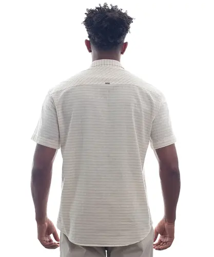 Camisa Kayland Manga Curta Tropea Bege Natural