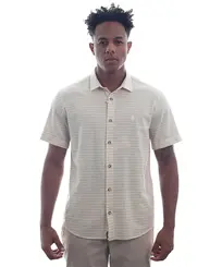 Camisa Kayland Manga Curta Tropea Bege Natural