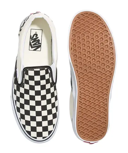 Tênis Vans Classic Slip On Black White Checkerboard
