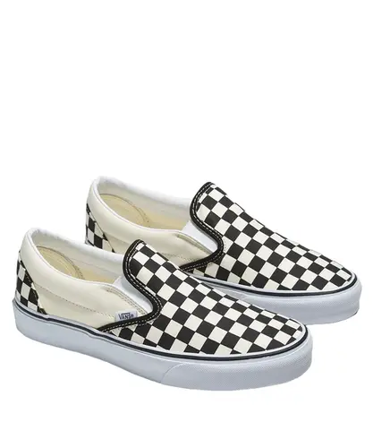 Tênis Vans Classic Slip On Black White Checkerboard