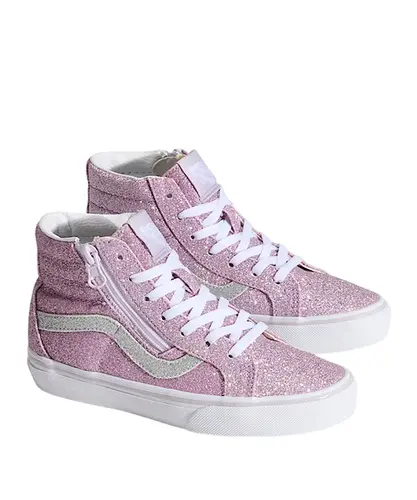 Tênis Vans Sk8-Hi Reissue Side Zip Glitter Rosa