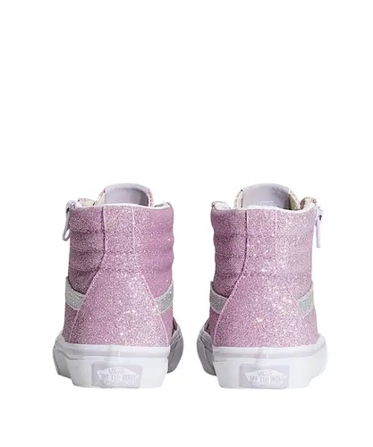 Tênis Vans Sk8-Hi Reissue Side Zip Glitter Rosa
