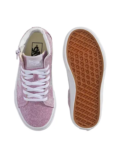 Tênis Vans Sk8-Hi Reissue Side Zip Glitter Rosa