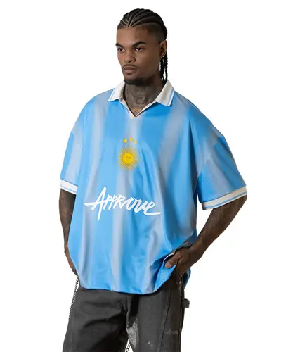 Camiseta Polo Huge Approve Albiceleste Azul Claro - Camiseta Polo