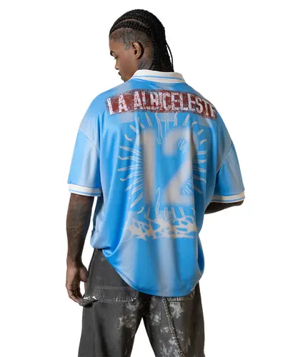 Camiseta Polo Huge Approve Albiceleste Azul Claro