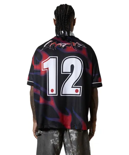 Camiseta Polo Huge Approve Flames Preto