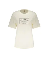 Camiseta Fila Over Classic Tennis Off White Gardenia
