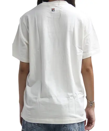 Camiseta Fila Oversized Letter Manga Curta Estampada Off White