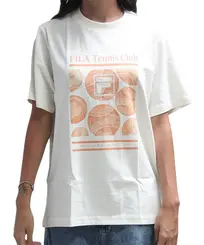 Camiseta Fila Oversized Letter Manga Curta Estampada Off White