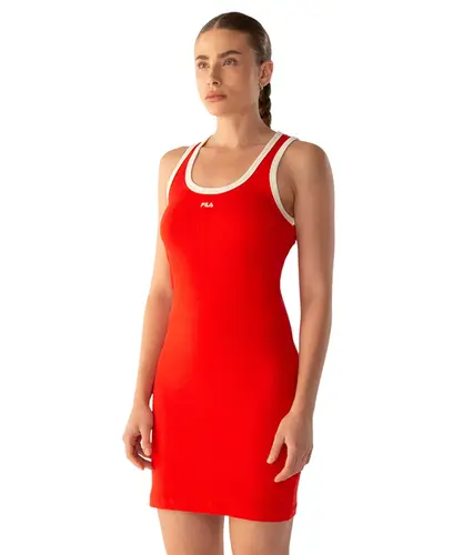 Vestido Fila Rib Vermelho Chilli