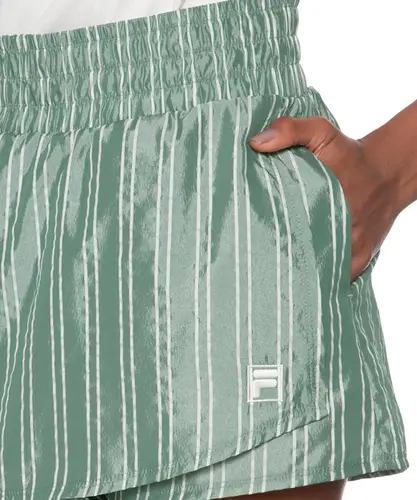 Saia Shorts Fila Nylon Classic Sports Verde Listrado