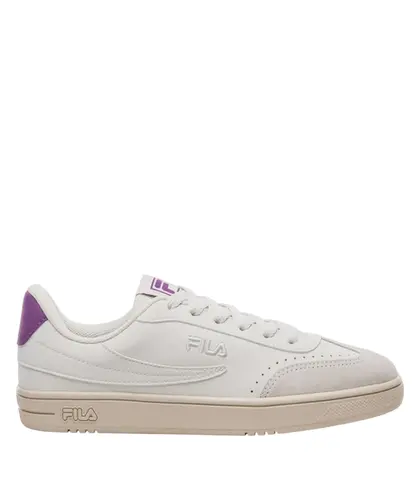 ふぁ Tênis Fila Court 80 Feminino Branco Cinza Gelo Roxo Violeta