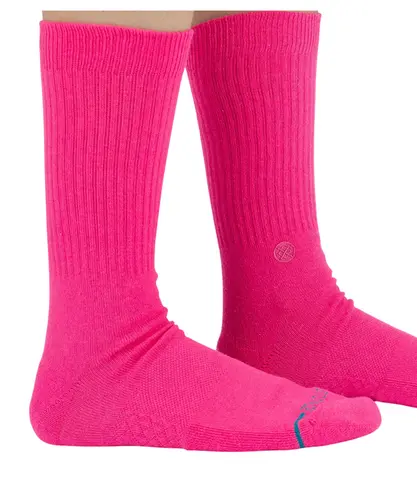 Meia Stance Icon Rosa Fluorescente
