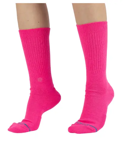 Meia Stance Icon Rosa Fluorescente