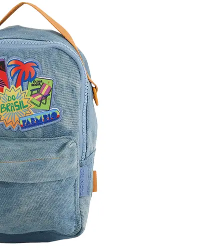 Mochila Farm Borogodó Patch Rio Azul Jeans