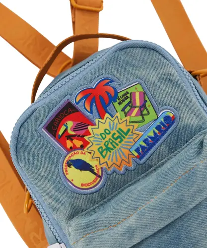 Mochila Farm Borogodó Patch Rio Azul Jeans