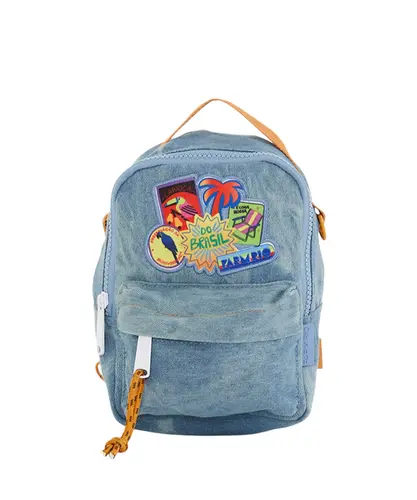 Mochila Farm Borogodó Patch Rio Azul Jeans