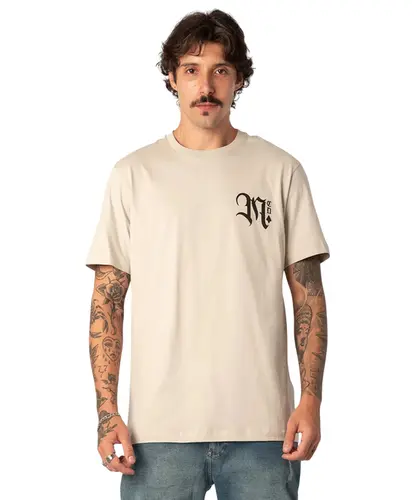 Camiseta MCD Regular Caligrafitti Costas Bege Poeira