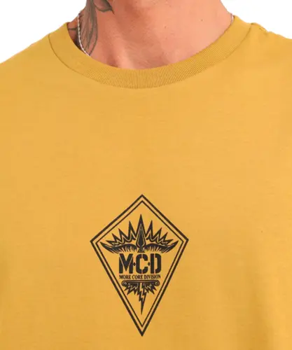 Camiseta MCD Regular Linha Do Tempo Mostarda Bronze