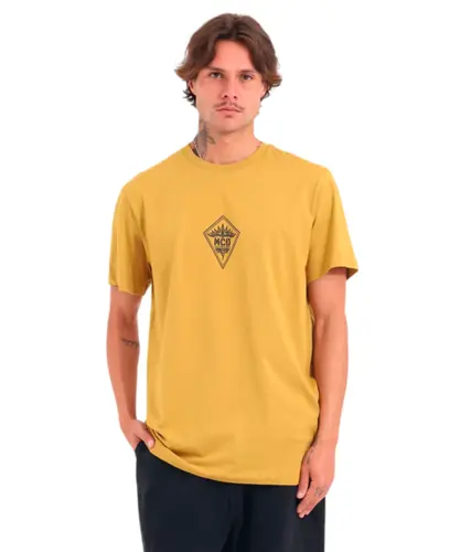 Camiseta MCD Regular Linha Do Tempo Mostarda Bronze