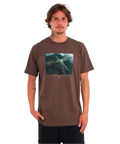 Camiseta MCD Regular Cristo Marrom Ruina