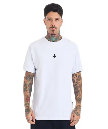 Camiseta MCD Regular Caveira Cromada Branco