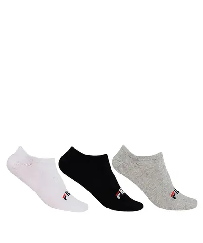 Meia Fila Tripack Cano Curto Branco Preto e Cinza