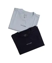 Camiseta Kayland Kit 2 Camisetas Azul Marinho e Branco