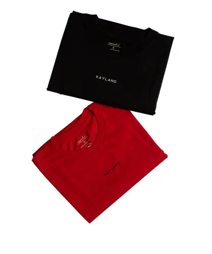 Camiseta Kayland Kit 2 Camisetas Preto e Vermelho