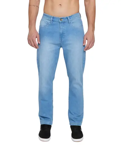 Calça Quiksilver Jeans Everyday Delavê Azul Claro - Calça