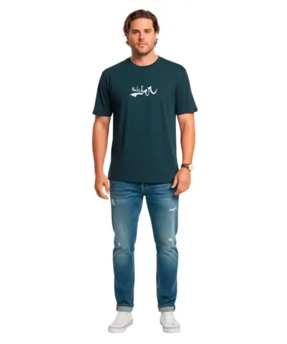 Camiseta Quiksilver Impaired Logo DNA Azul Escuro