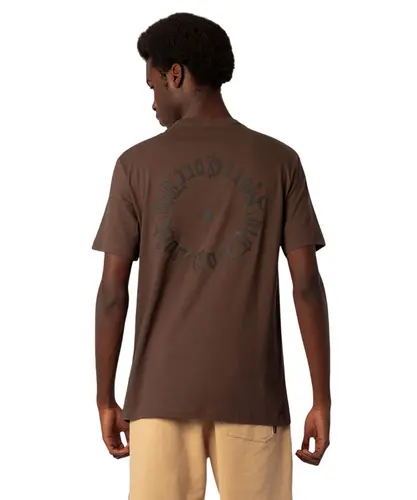 Camiseta MCD Regular Caligrafiti Relevo Marrom Ruina