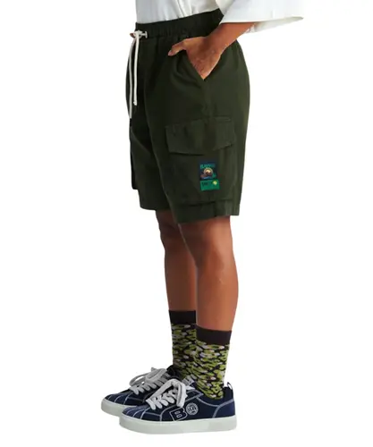 Bermuda Baw Cargo Baw x Smiley Verde Militar