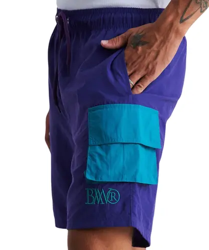 Bermuda Baw Running Cargo Roxo e Verde