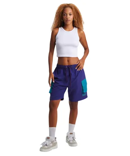 Bermuda Baw Running Cargo Roxo e Verde